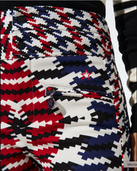 Twisted Houndstooth High-Waist Aurora Flare Ski Pant