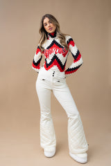 Chevron Merino Wool Turtleneck sweater