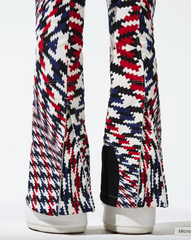 Twisted Houndstooth High-Waist Aurora Flare Ski Pant