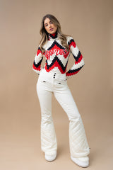 Chevron Merino Wool Turtleneck sweater